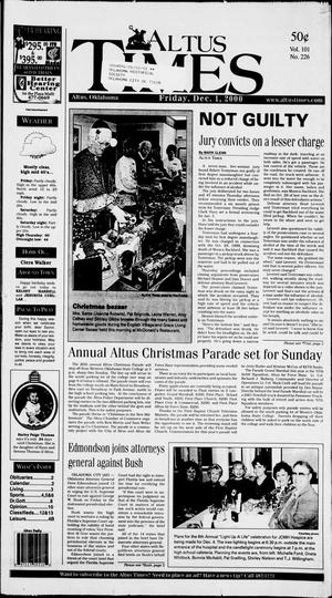 Primary view of object titled 'Altus Times (Altus, Okla.), Vol. 101, No. 226, Ed. 1 Friday, December 1, 2000'.