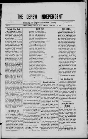 The Depew Independent (Depew, Okla.), Vol. 12, No. 50, Ed. 1 Friday, February 18, 1921