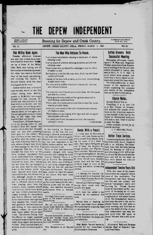 The Depew Independent (Depew, Okla.), Vol. 12, No. 52, Ed. 1 Friday, March 4, 1921