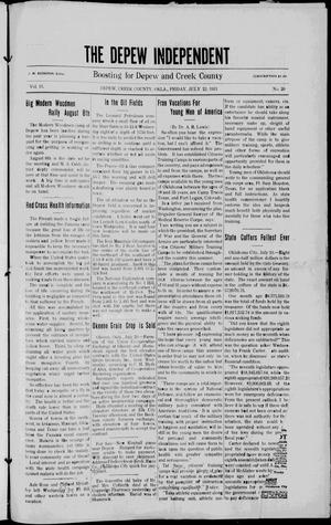 The Depew Independent (Depew, Okla.), Vol. 13, No. 20, Ed. 1 Friday, July 22, 1921