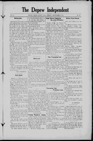The Depew Independent (Depew, Okla.), Vol. 13, No. 27, Ed. 1 Friday, September 9, 1921