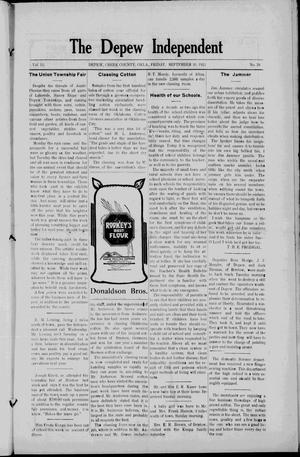 The Depew Independent (Depew, Okla.), Vol. 13, No. 28, Ed. 1 Friday, September 16, 1921