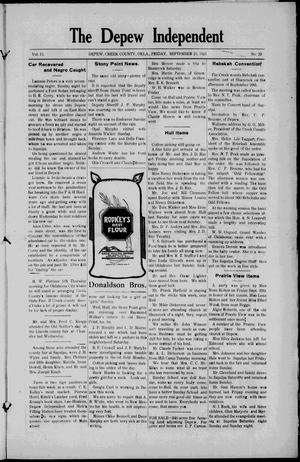 The Depew Independent (Depew, Okla.), Vol. 13, No. 29, Ed. 1 Friday, September 23, 1921
