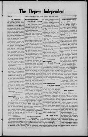 The Depew Independent (Depew, Okla.), Vol. 13, No. 32, Ed. 1 Friday, October 14, 1921