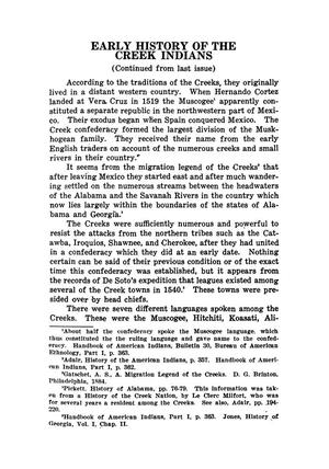 Early History of the Creek Indians