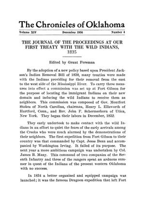 The Journal of the Proceedings at Our First Treaty with the Wild Indians, 1835