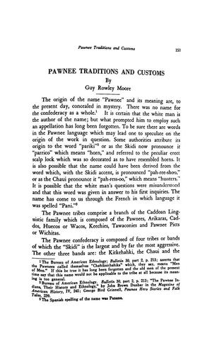 Pawnee Traditions and Customs