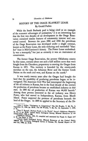 History of the Osage Blanket Lease