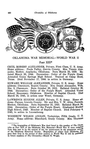 Oklahoma War Memorial - World War II: Part 13