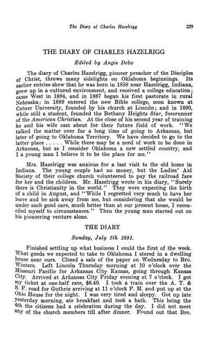 The Diary of Charles Hazelrigg