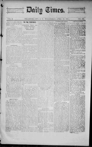 Daily Times. (Oklahoma City, Okla. Terr.), Vol. 2, No. 234, Ed. 1 Wednesday, April 15, 1891