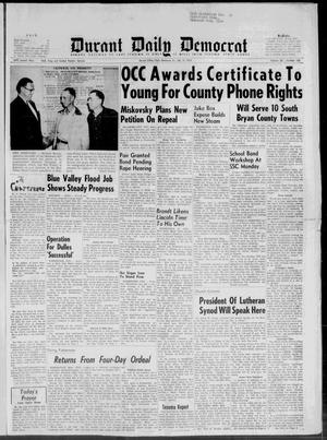 Primary view of object titled 'Durant Daily Democrat (Durant, Okla.), Ed. 1 Friday, February 13, 1959'.