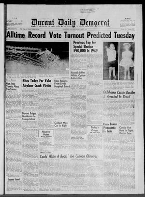 Primary view of object titled 'Durant Daily Democrat (Durant, Okla.), Ed. 1 Monday, April 6, 1959'.