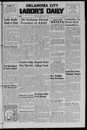 Primary view of object titled 'Oklahoma City Labor's Daily (Oklahoma City, Okla.), Vol. 1, No. 49, Ed. 1 Tuesday, January 24, 1956'.