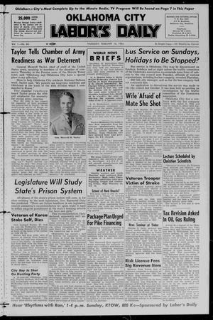 Oklahoma City Labor's Daily (Oklahoma City, Okla.), Vol. 1, No. 66, Ed. 1 Thursday, February 16, 1956