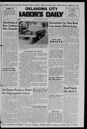 Oklahoma City Labor's Daily (Oklahoma City, Okla.), Vol. 1, No. 72, Ed. 1 Friday, February 24, 1956