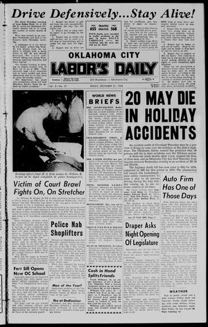 Primary view of object titled 'Oklahoma City Labor's Daily (Oklahoma City, Okla.), Vol. 2, No. 27, Ed. 1 Friday, December 21, 1956'.