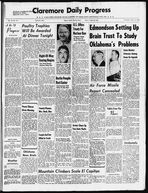 Claremore Daily Progress (Claremore, Okla.), Vol. 66, No. 103, Ed. 1 Thursday, November 13, 1958