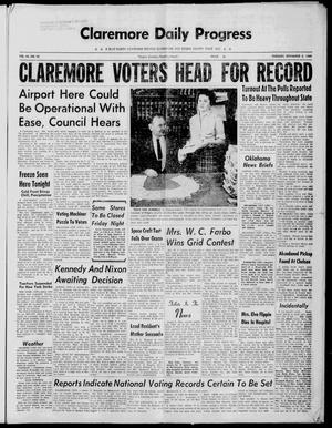 Primary view of object titled 'Claremore Daily Progress (Claremore, Okla.), Vol. 68, No. 99, Ed. 1 Tuesday, November 8, 1960'.