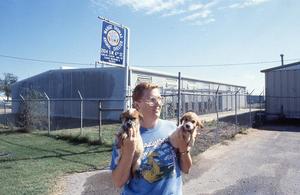Primary view of object titled 'Marge Thomas at Animal Shelter'.