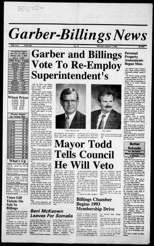 Garber-Billings News (Garber, Okla.), Vol. 94, No. 12, Ed. 1 Thursday, January 7, 1993