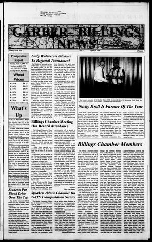 Primary view of object titled 'Garber Billings News (Garber, Okla.), Vol. 96, No. 27, Ed. 1 Thursday, April 25, 1996'.