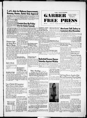Primary view of object titled 'Garber Free Press (Garber, Okla.), Vol. 68, No. 8, Ed. 1 Thursday, November 30, 1967'.