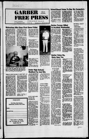 Garber Free Press (Garber, Okla.), Vol. 83, No. 47, Ed. 1 Thursday, September 20, 1984