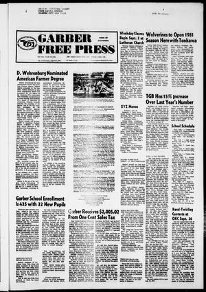 Garber Free Press (Garber, Okla.), Vol. 81, No. 47, Ed. 1 Thursday, August 27, 1981