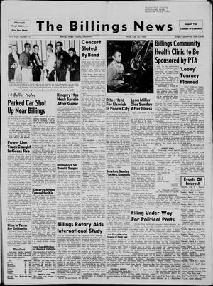 The Billings News (Billings, Okla.), Vol. 67, No. 13, Ed. 1 Wednesday, February 26, 1964