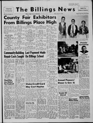 The Billings News (Billings, Okla.), Vol. 67, No. 43, Ed. 1 Wednesday, September 23, 1964