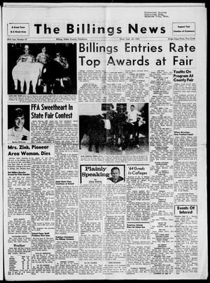 Primary view of object titled 'The Billings News (Billings, Okla.), Vol. 68, No. 43, Ed. 1 Wednesday, September 22, 1965'.