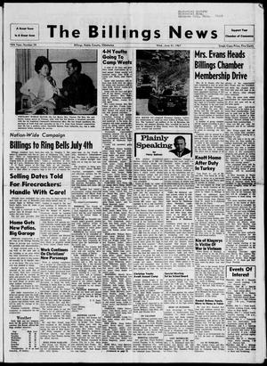 The Billings News (Billings, Okla.), Vol. 70, No. 30, Ed. 1 Wednesday, June 21, 1967