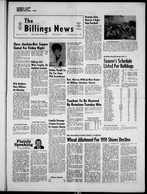 The Billings News (Billings, Okla.), Vol. 72, No. 39, Ed. 1 Wednesday, September 3, 1969
