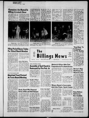 The Billings News (Billings, Okla.), Vol. 73, No. 13, Ed. 1 Wednesday, March 4, 1970