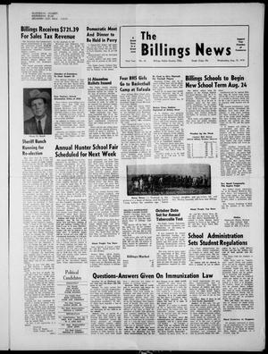 The Billings News (Billings, Okla.), Vol. 73, No. 36, Ed. 1 Wednesday, August 12, 1970
