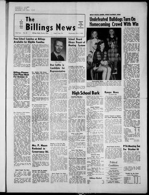 The Billings News (Billings, Okla.), Vol. 73, No. 44, Ed. 1 Wednesday, October 7, 1970