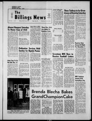 The Billings News (Billings, Okla.), Vol. 73, No. 51, Ed. 1 Wednesday, November 25, 1970