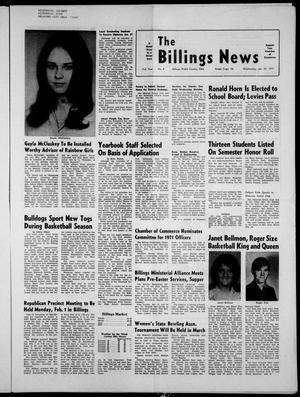 The Billings News (Billings, Okla.), Vol. 74, No. 8, Ed. 1 Wednesday, January 27, 1971