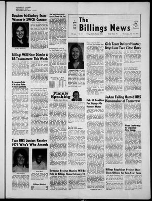The Billings News (Billings, Okla.), Vol. 74, No. 10, Ed. 1 Wednesday, February 10, 1971