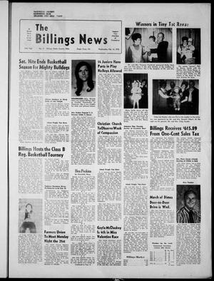 The Billings News (Billings, Okla.), Vol. 75, No. 11, Ed. 1 Wednesday, February 16, 1972