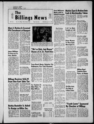 The Billings News (Billings, Okla.), Vol. 75, No. 19, Ed. 1 Wednesday, April 12, 1972