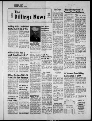 The Billings News (Billings, Okla.), Vol. 75, No. 47, Ed. 1 Wednesday, October 25, 1972