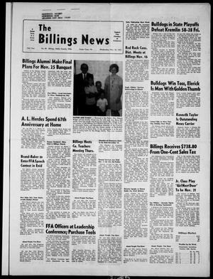 The Billings News (Billings, Okla.), Vol. 75, No. 50, Ed. 1 Wednesday, November 15, 1972