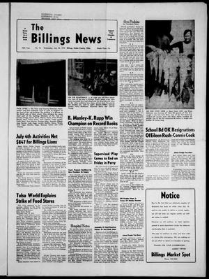 The Billings News (Billings, Okla.), Vol. 76, No. 34, Ed. 1 Wednesday, July 24, 1974