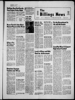 The Billings News (Billings, Okla.), Vol. 76, No. 41, Ed. 1 Wednesday, September 11, 1974