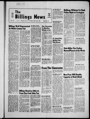 The Billings News (Billings, Okla.), Vol. 76, No. 42, Ed. 1 Wednesday, September 18, 1974