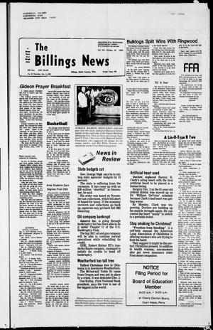 Primary view of object titled 'The Billings News (Billings, Okla.), Vol. 84, No. 49, Ed. 1 Thursday, December 9, 1982'.
