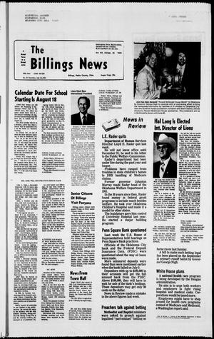The Billings News (Billings, Okla.), Vol. 84, No. 29, Ed. 1 Thursday, July 22, 1982