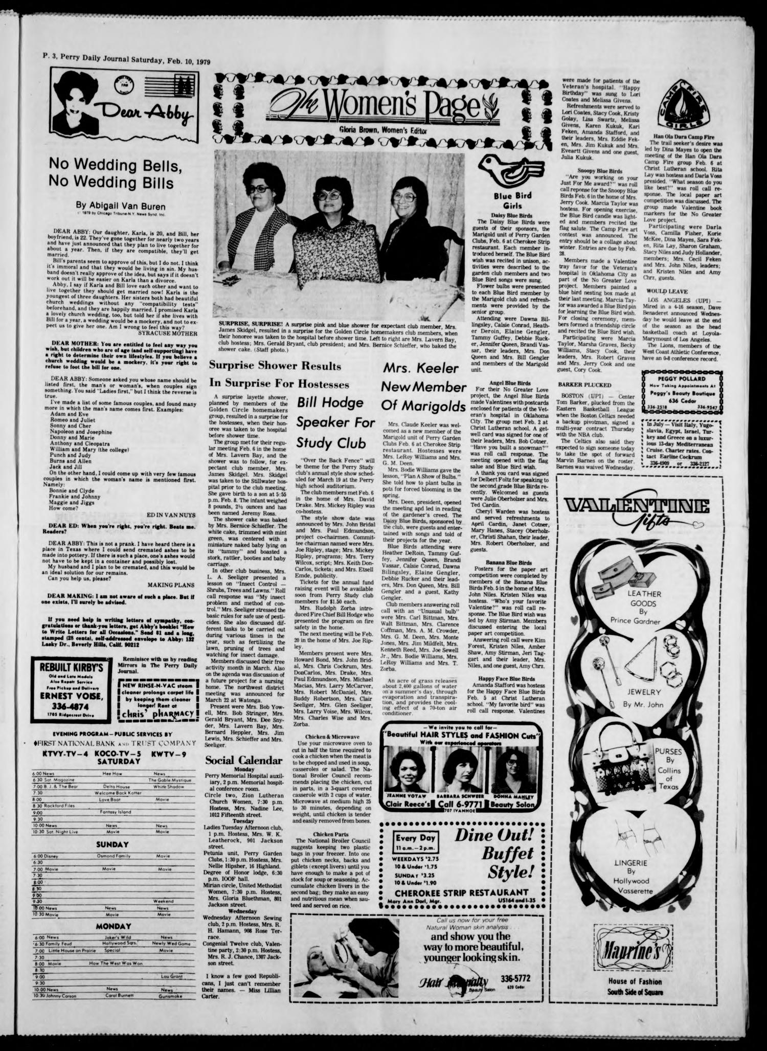 Perry Daily Journal (Perry, Okla.), Vol. 86, No. 7, Ed. 1 Saturday, February 10, 1979
                                                
                                                    [Sequence #]: 3 of 8
                                                